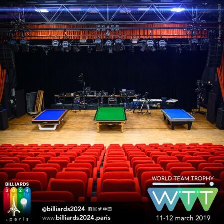 Salle de compétition de billard pour les World Team Trophy
