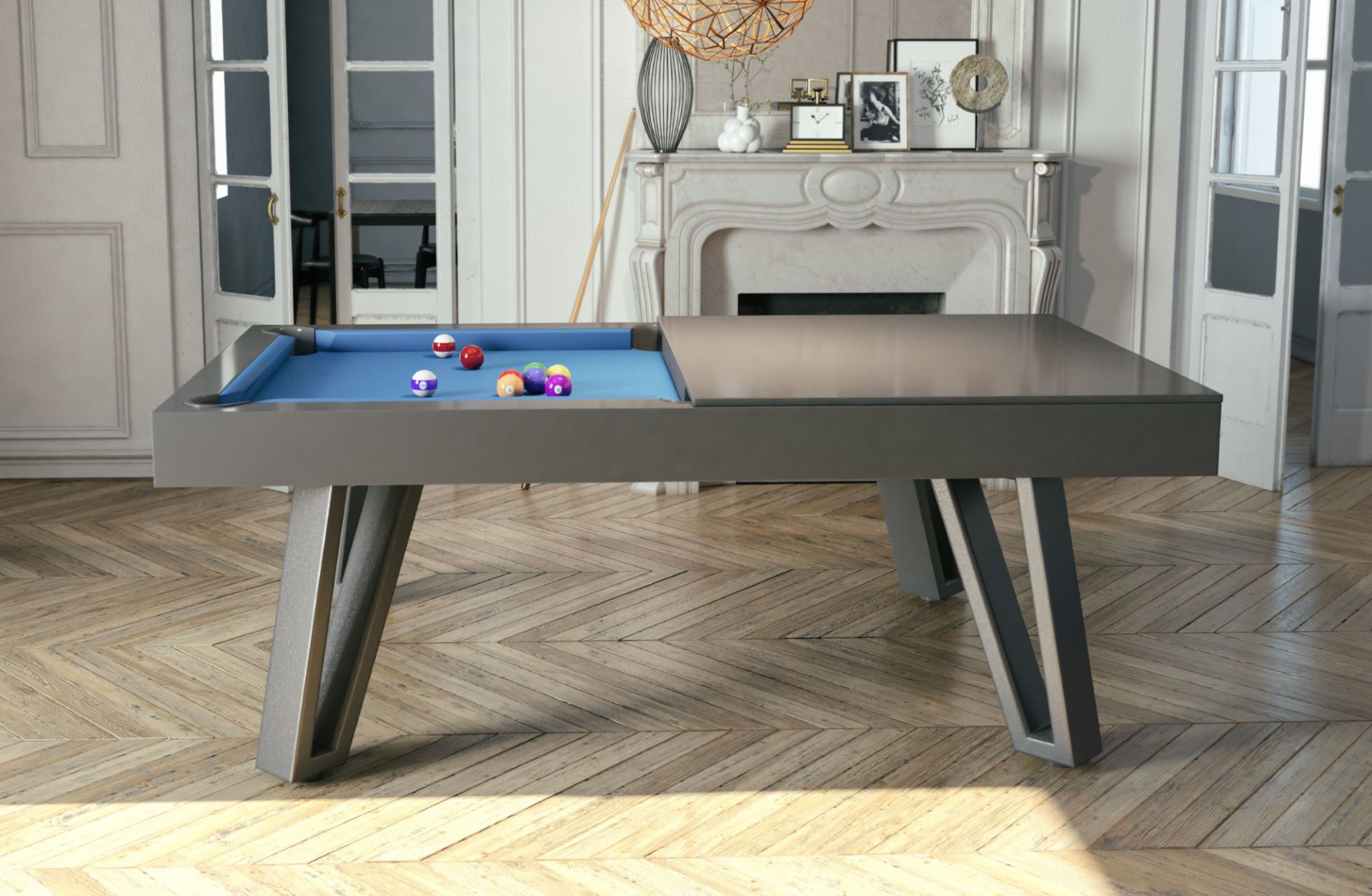 Table de billard convertible Osmoz avec plateau en bois
