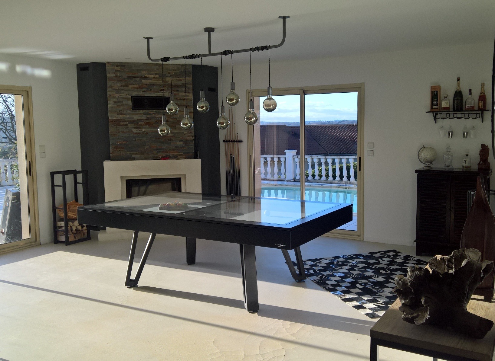 Billard Osmoz Noir Et Plateau Verre