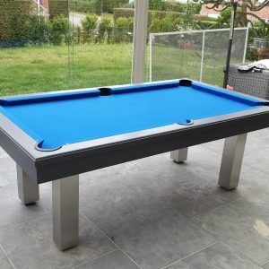 billard dauphin contemporain pieds Inox cadre de bandes RAL 7024