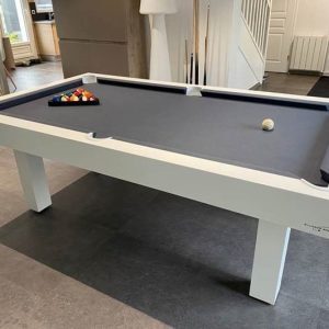 Dauphin pieds carr&eacute;s blanc-drap gris ardoise