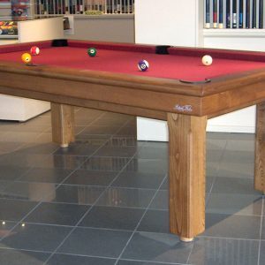 billard orion en chataigner et drap rouge