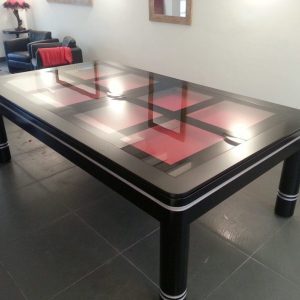 Table de billard convertible design Verso de Billards Bréton avec plateau en verre